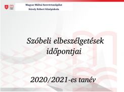 Szóbeli felvételi elbeszélgetés ideje