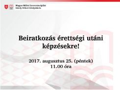 Beiratkozás érettségi utáni képzésekre